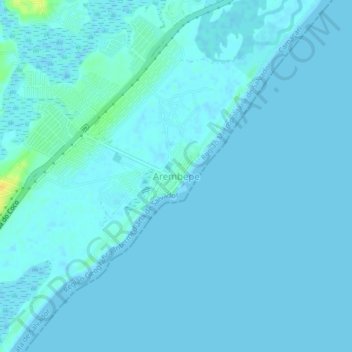 Mappa topografica Arembepe, altitudine, rilievo