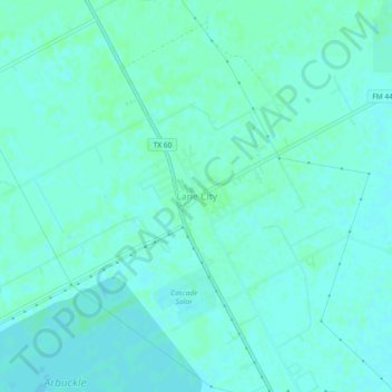 Mappa topografica Lane City, altitudine, rilievo