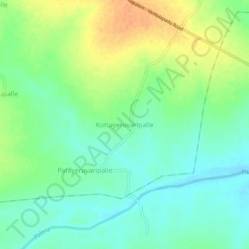Mappa topografica Kottayeruvaripalle, altitudine, rilievo