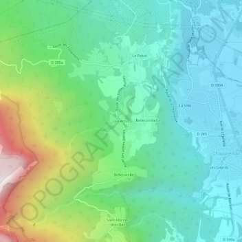 Mappa topografica Les Atrus, altitudine, rilievo