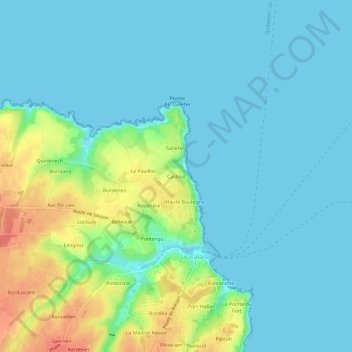Mappa topografica Castoul, altitudine, rilievo