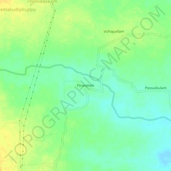 Mappa topografica Pirancheri, altitudine, rilievo