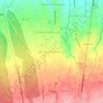 Mappa topografica Maymangga, altitudine, rilievo