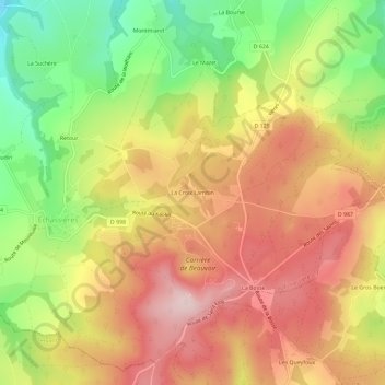 Mappa topografica La Croix Lambin, altitudine, rilievo