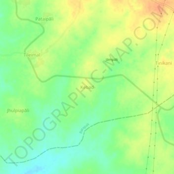 Mappa topografica Kebad, altitudine, rilievo