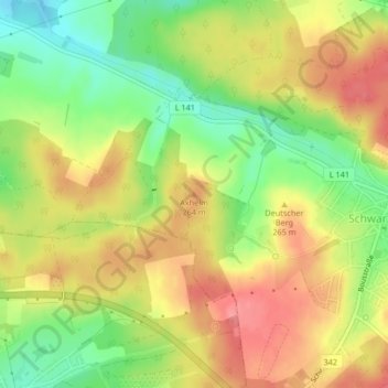 Mappa topografica Axhelm, altitudine, rilievo
