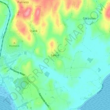 Mappa topografica Leece, altitudine, rilievo