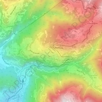 Mappa topografica Les Posses-sur-Bex, altitudine, rilievo