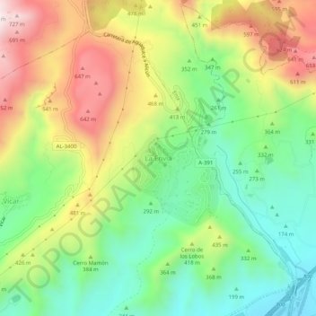Mappa topografica La Envía, altitudine, rilievo