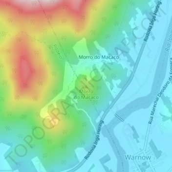 Mappa topografica Morro do Macaco, altitudine, rilievo