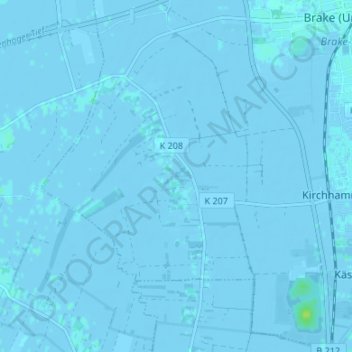 Mappa topografica Norderfeld, altitudine, rilievo