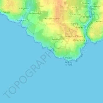 Mappa topografica Porniguel, altitudine, rilievo