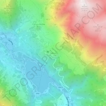 Mappa topografica Frattura, altitudine, rilievo