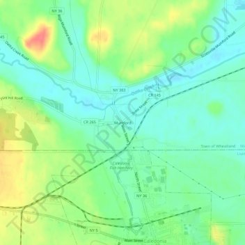 Mappa topografica Mumford, altitudine, rilievo