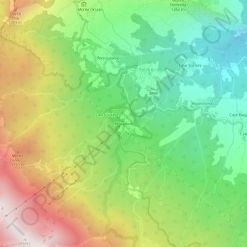 Mappa topografica Rescadore, altitudine, rilievo