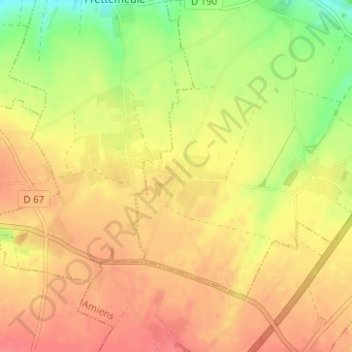 Mappa topografica Wiammeville, altitudine, rilievo