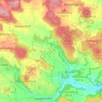 Mappa topografica Niesaß, altitudine, rilievo