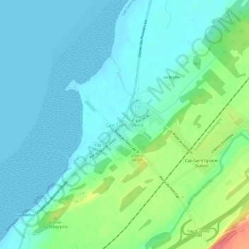 Mappa topografica Cap-Saint-Ignace, altitudine, rilievo