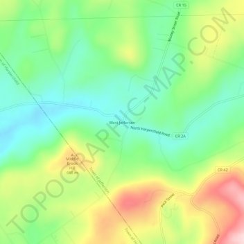 Mappa topografica West Jefferson, altitudine, rilievo