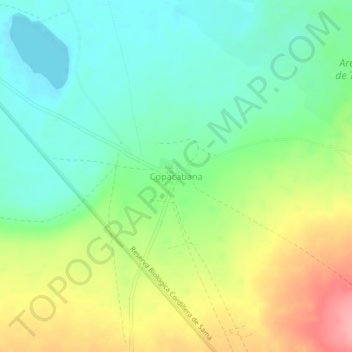 Mappa topografica Copacabana, altitudine, rilievo
