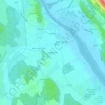 Mappa topografica Mollard-Viret, altitudine, rilievo
