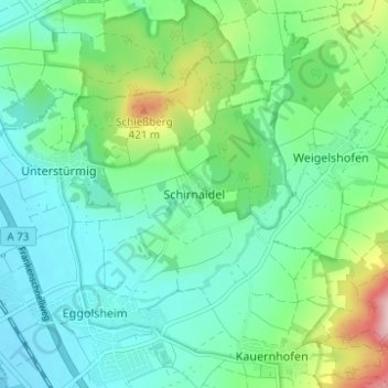Mappa topografica Schirnaidel, altitudine, rilievo