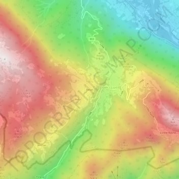 Mappa topografica Perati di Luico, altitudine, rilievo