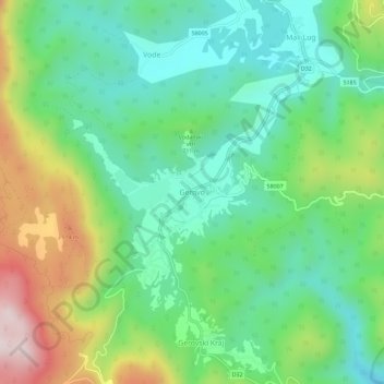 Mappa topografica Gerovo, altitudine, rilievo