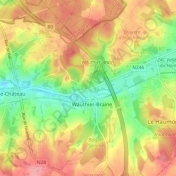 Mappa topografica La Cantine, altitudine, rilievo