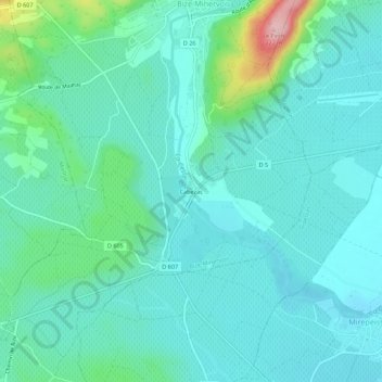 Mappa topografica Cabezac, altitudine, rilievo