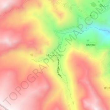 Mappa topografica Moyapampa, altitudine, rilievo