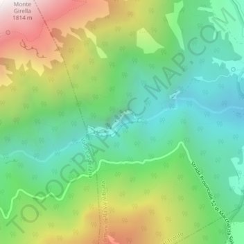 Mappa topografica Gole del Salinello, altitudine, rilievo