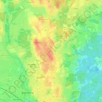 Mappa topografica Ellmosen, altitudine, rilievo
