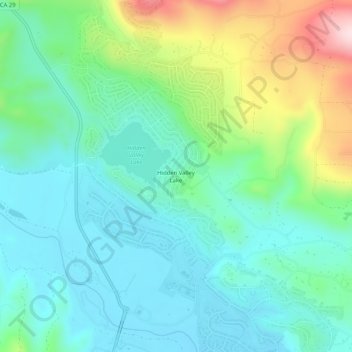 Mappa topografica Hidden Valley Lake, altitudine, rilievo