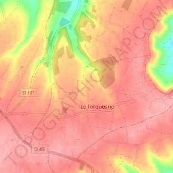 Mappa topografica Les Toutains, altitudine, rilievo
