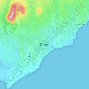 Mappa topografica Kilkeel, altitudine, rilievo