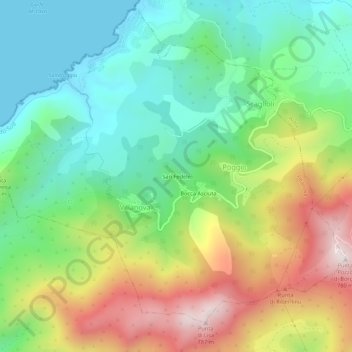 Mappa topografica San Fedele, altitudine, rilievo
