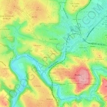 Mappa topografica Salabru, altitudine, rilievo