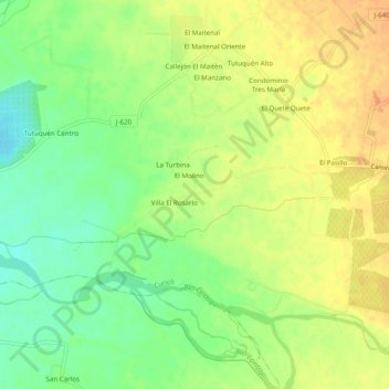 Mappa topografica Convento Viejo, altitudine, rilievo