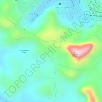 Mappa topografica Pedra da Conceição, altitudine, rilievo