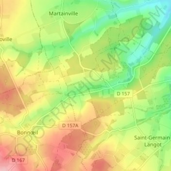 Mappa topografica La Rabotière, altitudine, rilievo