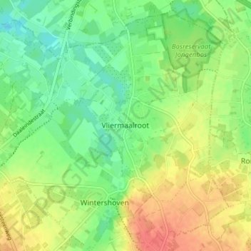 Mappa topografica Vliermaalroot, altitudine, rilievo