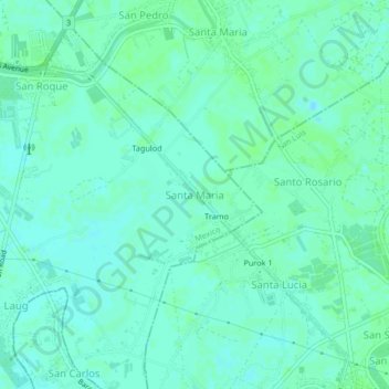 Mappa topografica Santa Maria, altitudine, rilievo