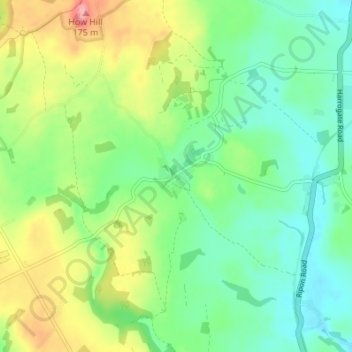 Mappa topografica Markington, altitudine, rilievo