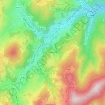 Mappa topografica Les Allagoutes, altitudine, rilievo