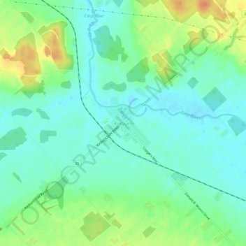 Mappa topografica Kinburn, altitudine, rilievo