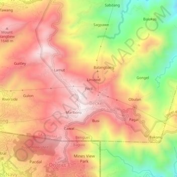 Mappa topografica Peril, altitudine, rilievo