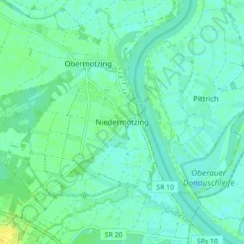 Mappa topografica Niedermotzing, altitudine, rilievo