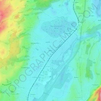 Mappa topografica Zellers, altitudine, rilievo