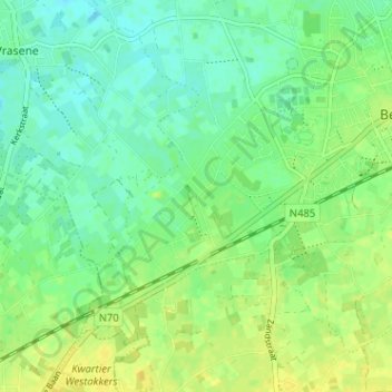 Mappa topografica De Heide, altitudine, rilievo